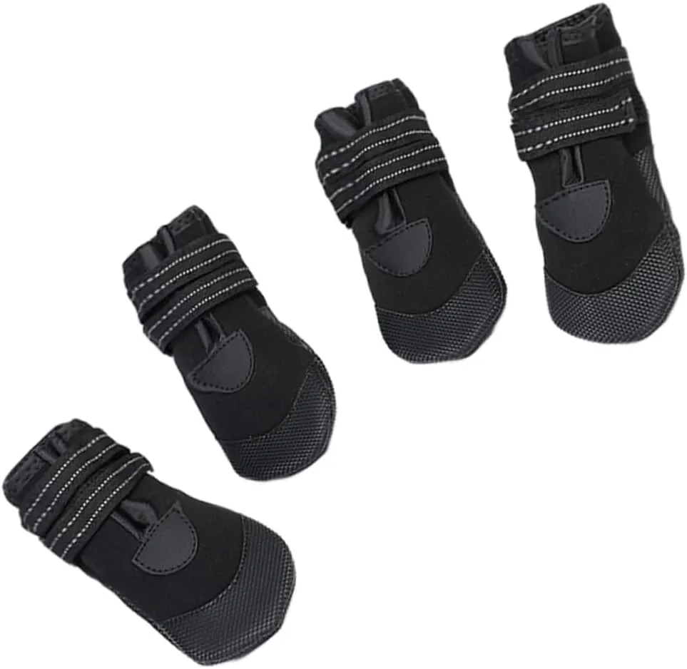 Dog Rain Boots for Medium Dogs 4 Pack of Waterproof Non-Slip Luminous Pet Shoes Comfortable for Wet Conditions