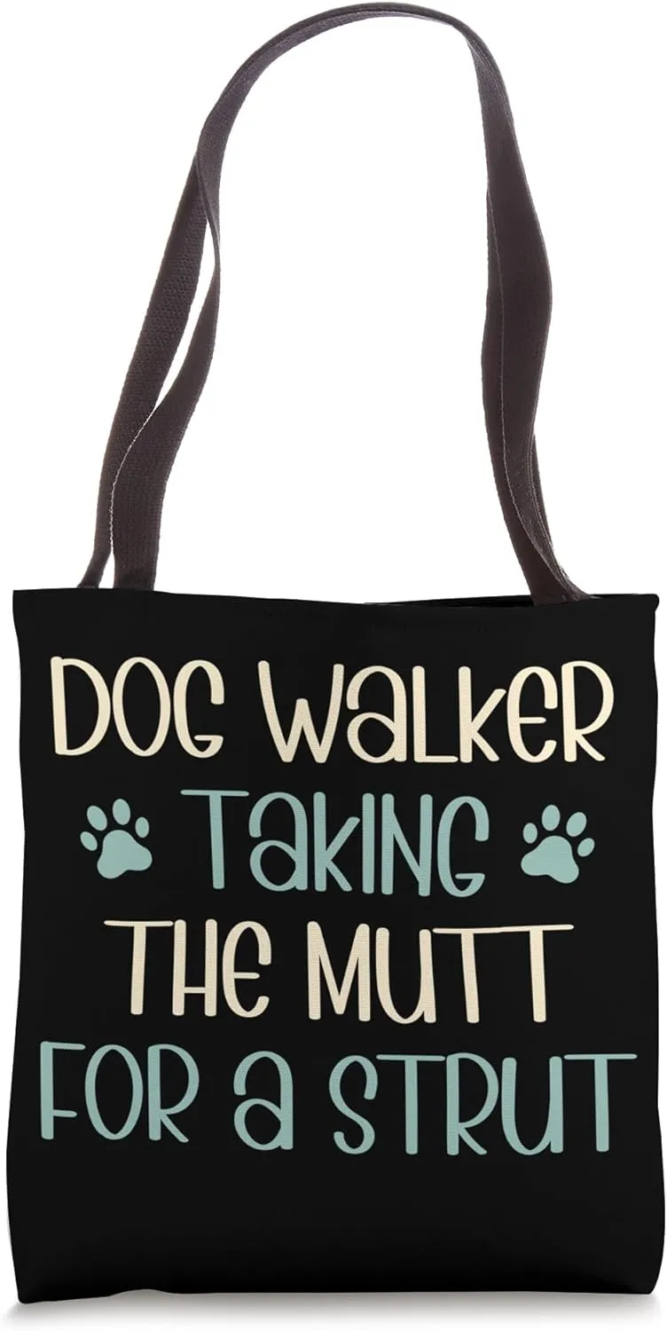 Dog Walker Taking The Mutt For A Strut Tote Bag