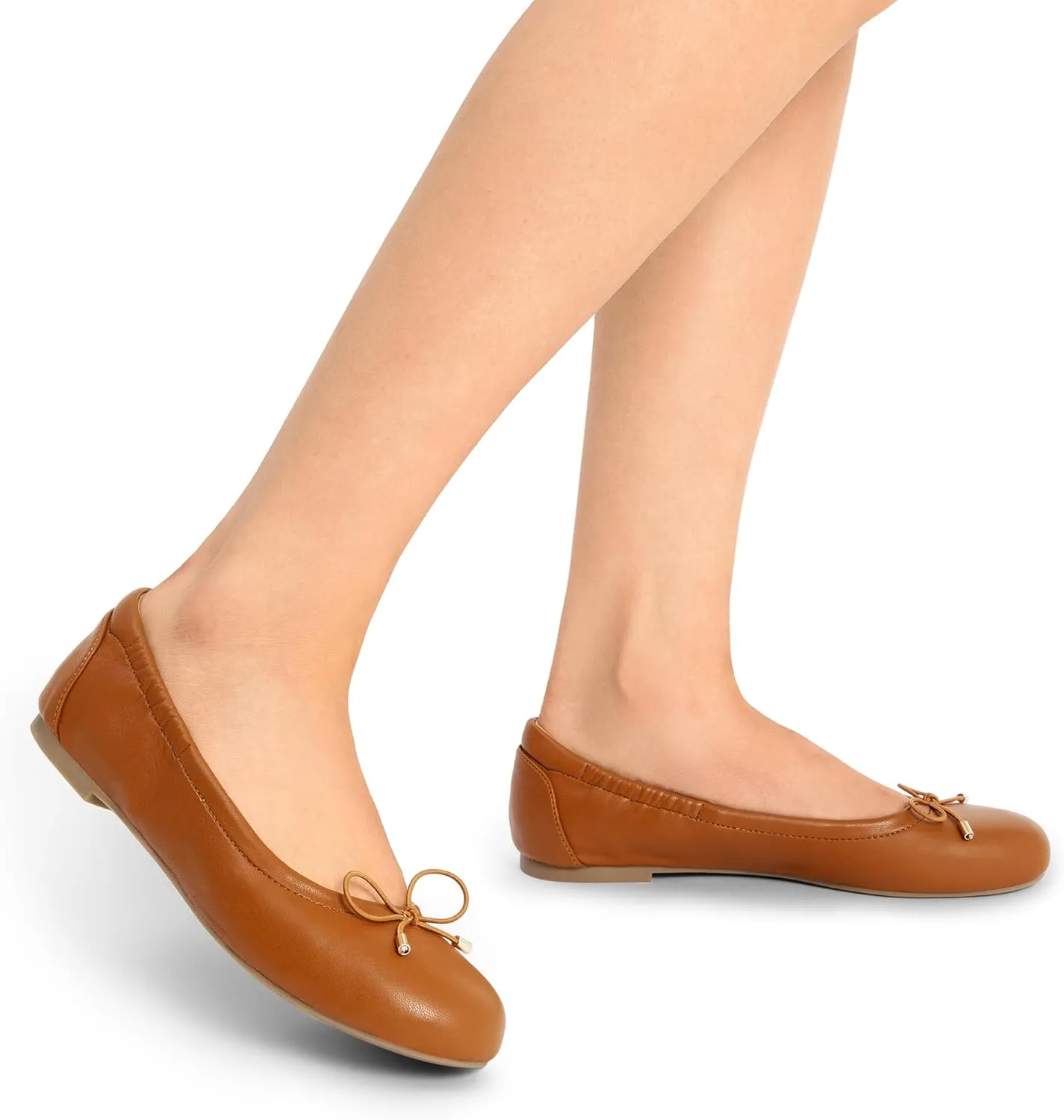 DREAM PAIRS Women's Ballet Flats, Foldable Round Toe Dress Shoes, Comfortable Slip On Work Flat Shoes with Bowknot