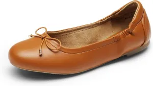 DREAM PAIRS Women's Ballet Flats, Foldable Round Toe Dress Shoes, Comfortable Slip On Work Flat Shoes with Bowknot