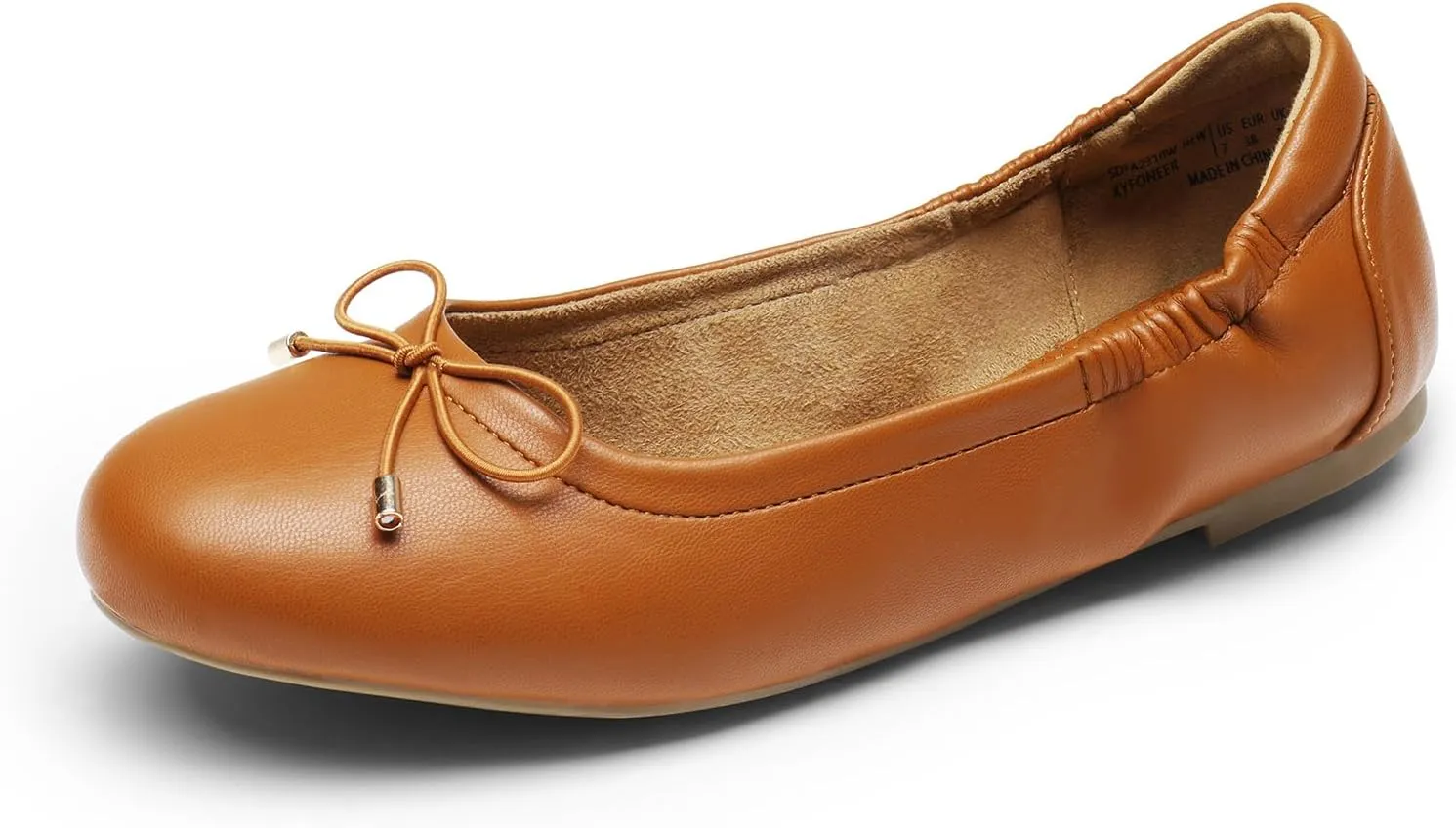 DREAM PAIRS Women's Ballet Flats, Foldable Round Toe Dress Shoes, Comfortable Slip On Work Flat Shoes with Bowknot