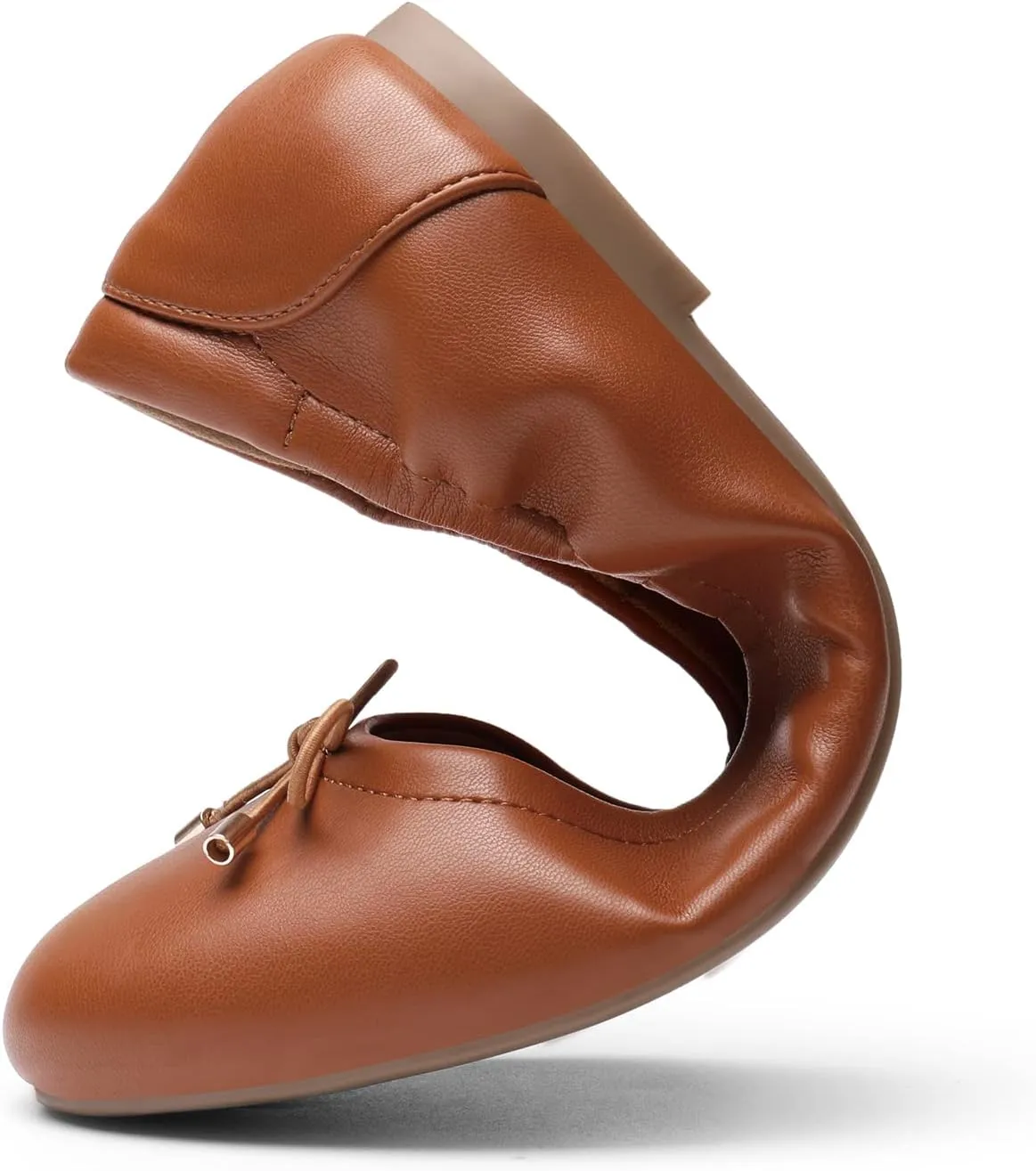 DREAM PAIRS Women's Ballet Flats, Foldable Round Toe Dress Shoes, Comfortable Slip On Work Flat Shoes with Bowknot