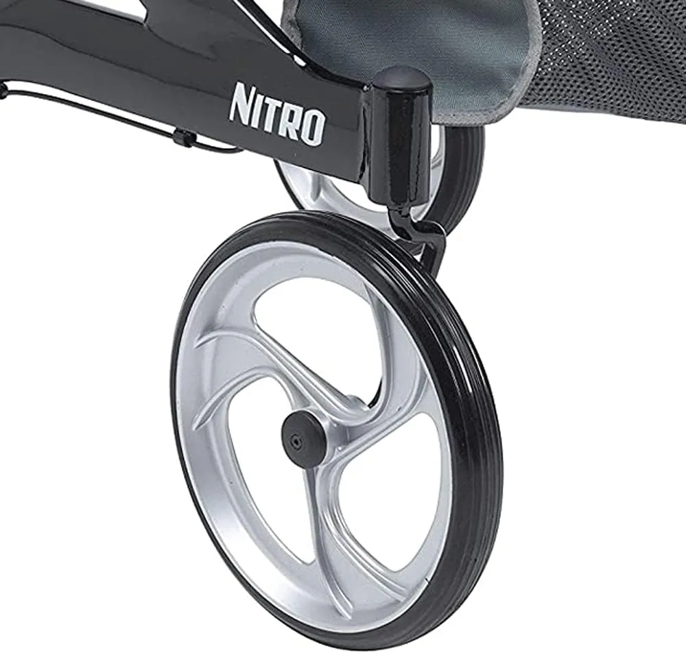 Drive Medical RTL10266BK-H Nitro Aluminum Rollator, Hemi Height, 10 Inch Casters, 1 Count (Pack of 1)