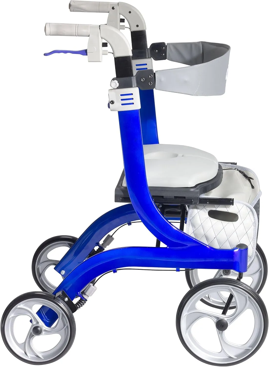Drive Medical RTL10266BL-HS Nitro DLX Foldable Rollator Walker with Seat, Blue