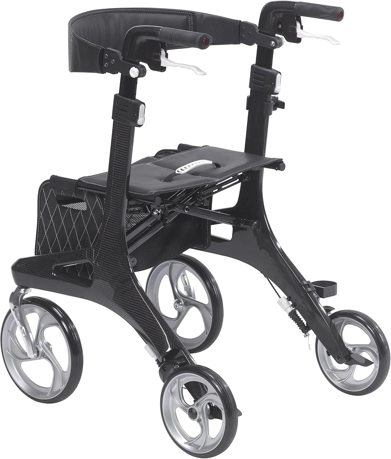 Drive Medical RTL10266CF Nitro Elite CF Foldable Rollator Walker with Seat, Black