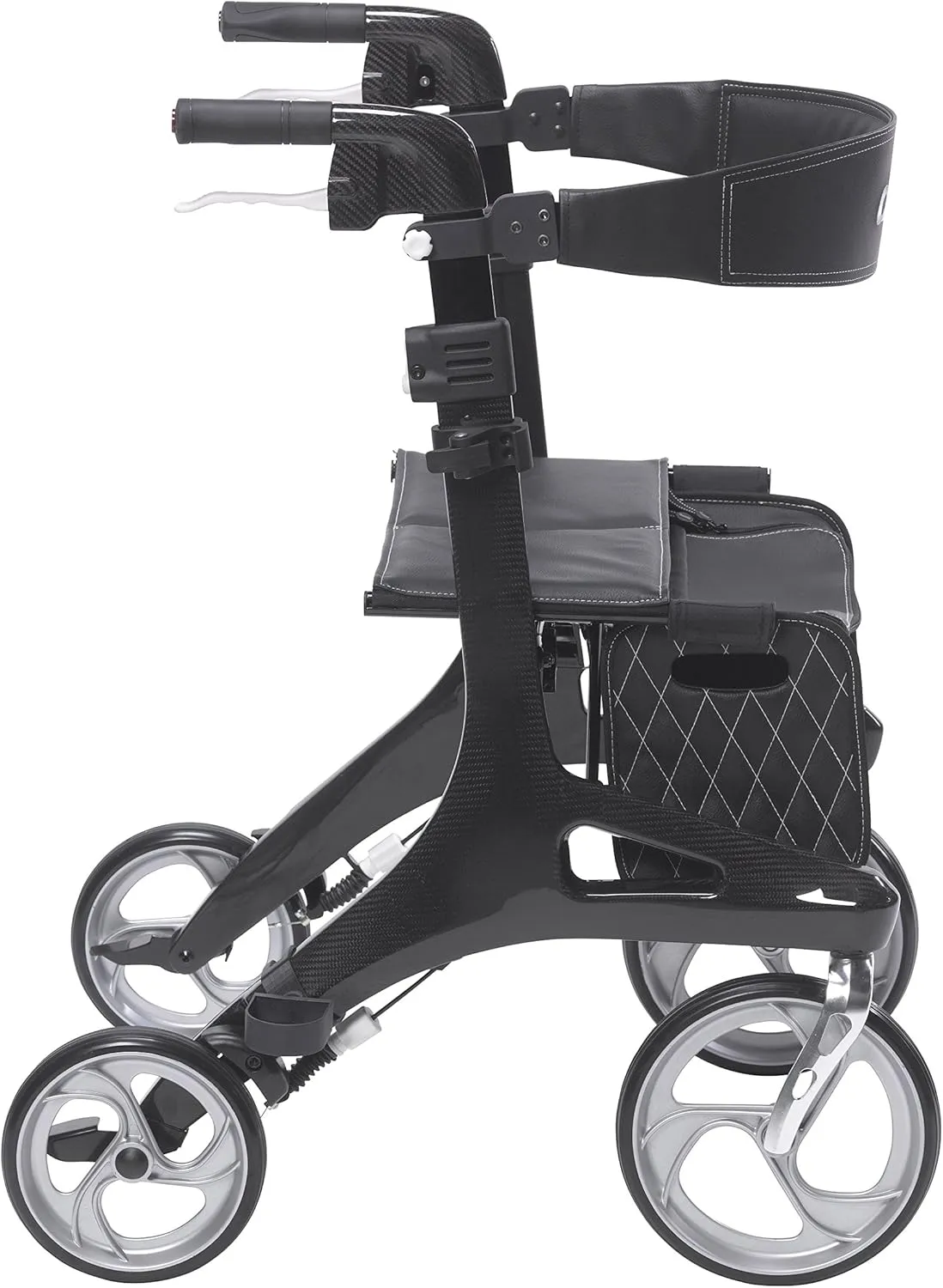 Drive Medical RTL10266CF Nitro Elite CF Foldable Rollator Walker with Seat, Black