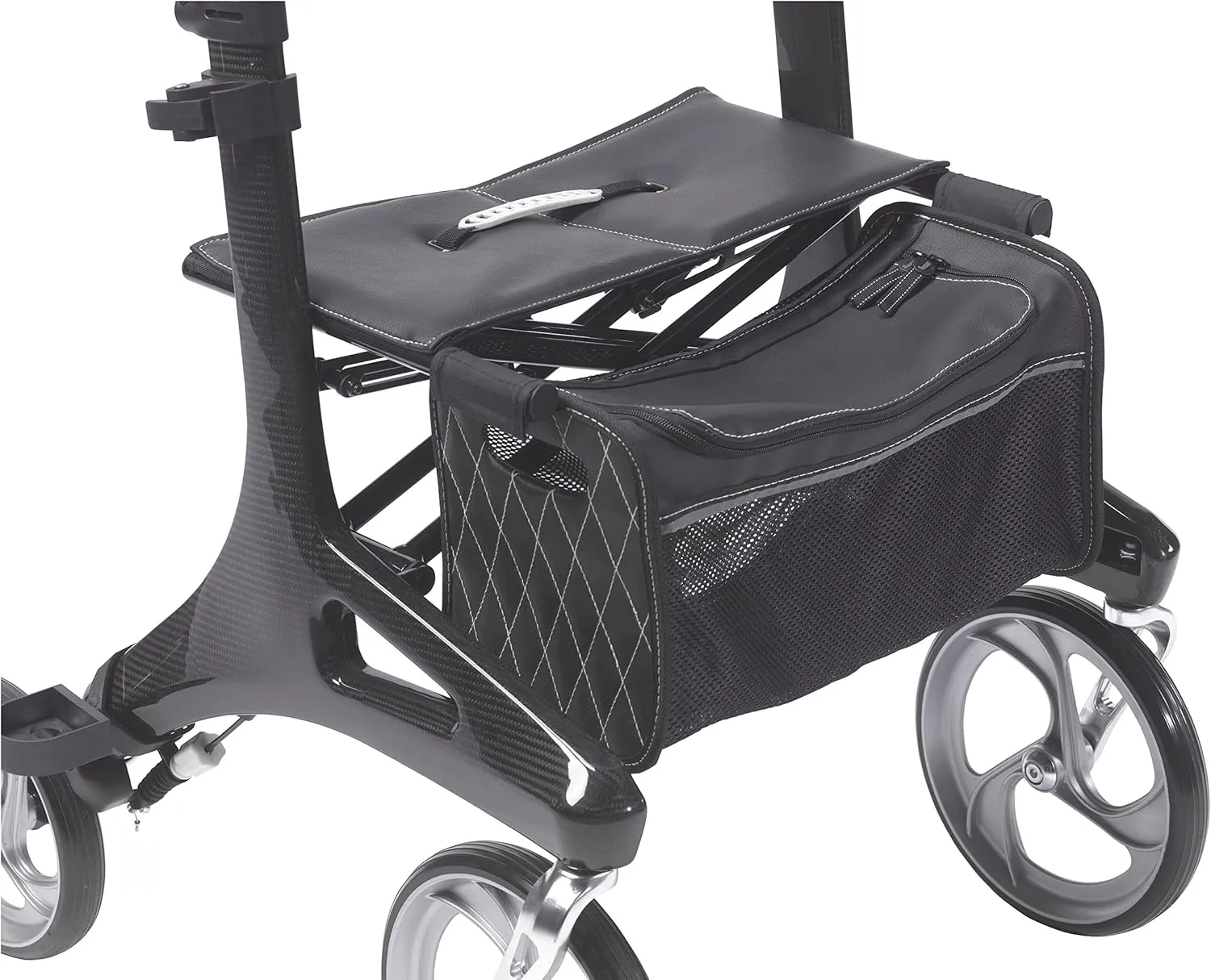 Drive Medical RTL10266CF Nitro Elite CF Foldable Rollator Walker with Seat, Black
