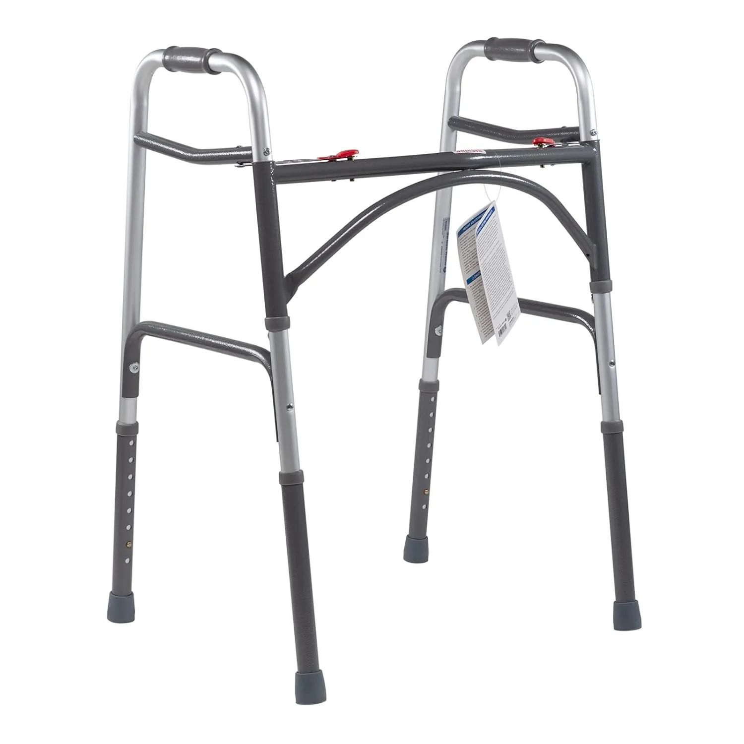 Dynarex 10165 Heavy Duty Bariatric Walker, Adjustable Height up to 39", 500 Pound Weight Capacity, Silver