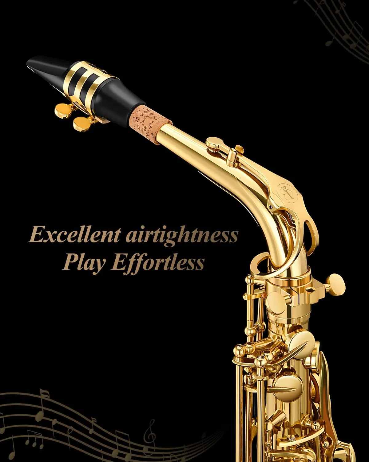 Eastar EAX-21, Alto Saxophone, E Flat Saxophone for Beginner Students Brass Sax Full Kit, Travel Bag, Foldable Stand, Cleanning Kit, Golden Lacquer