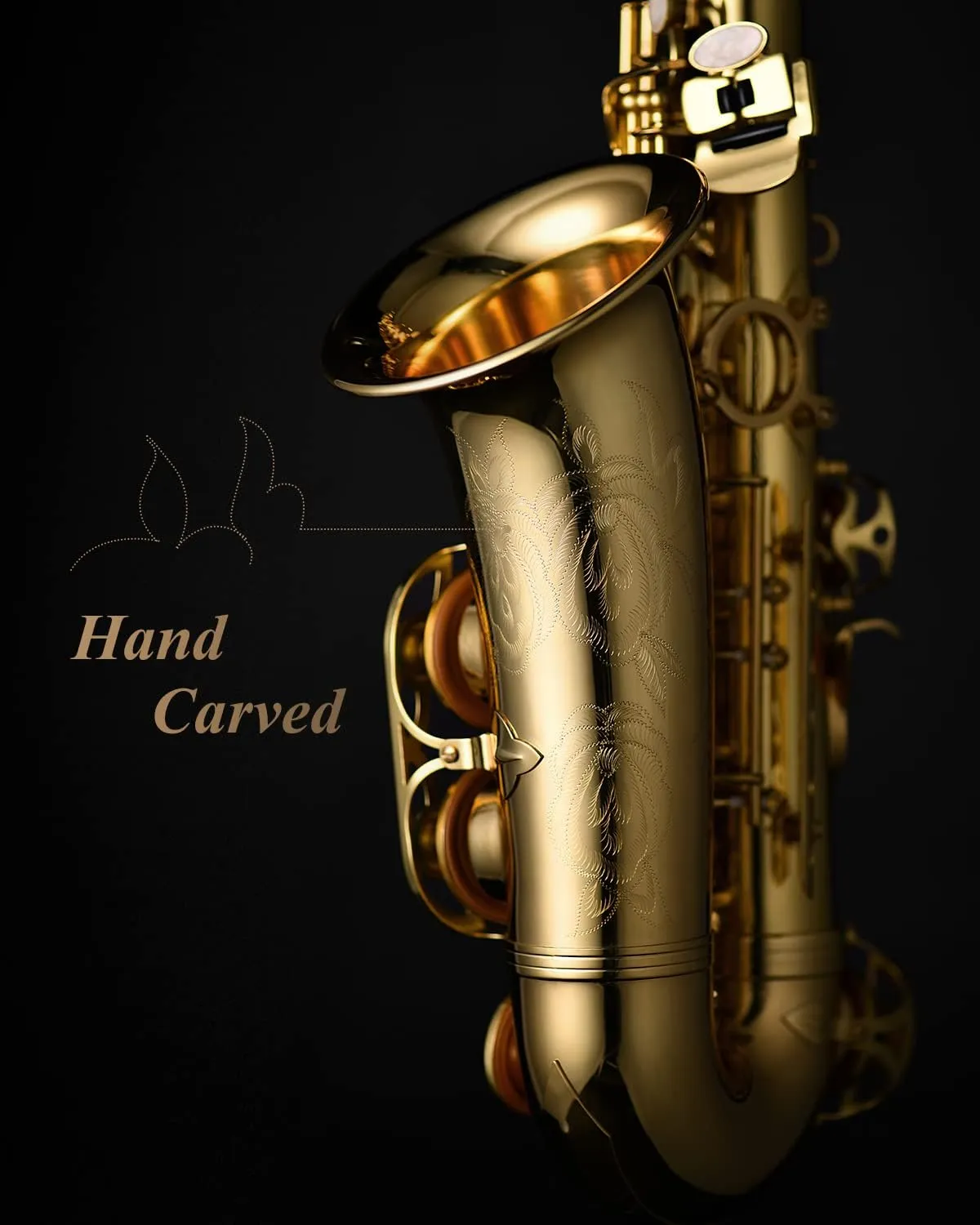 Eastar EAX-21, Alto Saxophone, E Flat Saxophone for Beginner Students Brass Sax Full Kit, Travel Bag, Foldable Stand, Cleanning Kit, Golden Lacquer