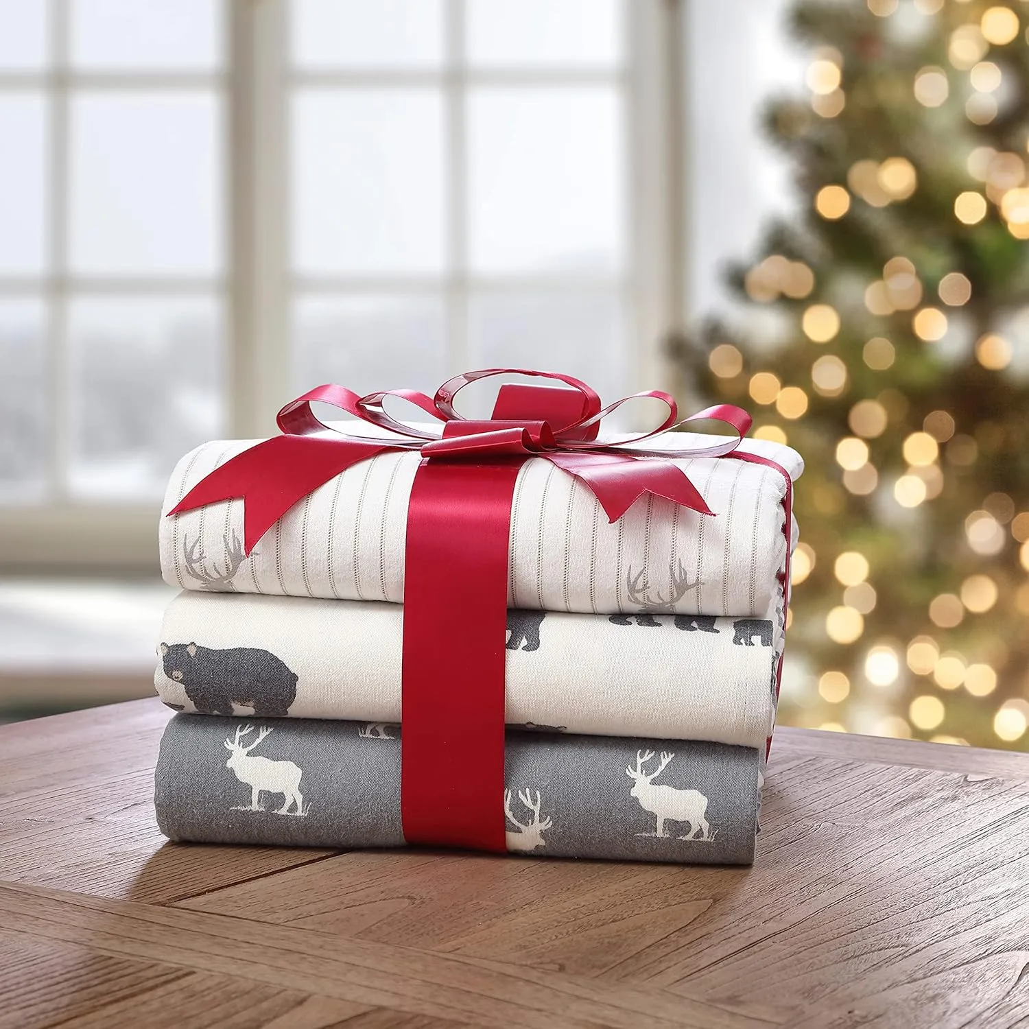 Eddie Bauer - Twin Sheet Set, Warm Breathable Cotton Flannel Bedding with Deep Pockets, Brushed for Extra Softness, Cozy Home Decor, Oeko-Tex Certified (Bear Family, Twin)