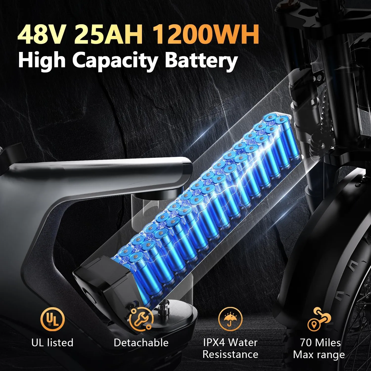 Electric Bike for Adults, 2000W Peak Motor with 48V/25Ah Removable Battery, Max Speed of 35MPH, Fat Tire Foldable E Bike, Dual Disc Brakes, All-Terrain Commuter Electric Bicycle