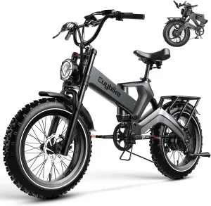 Electric Bike for Adults, 2000W Peak Motor with 48V/25Ah Removable Battery, Max Speed of 35MPH, Fat Tire Foldable E Bike, Dual Disc Brakes, All-Terrain Commuter Electric Bicycle