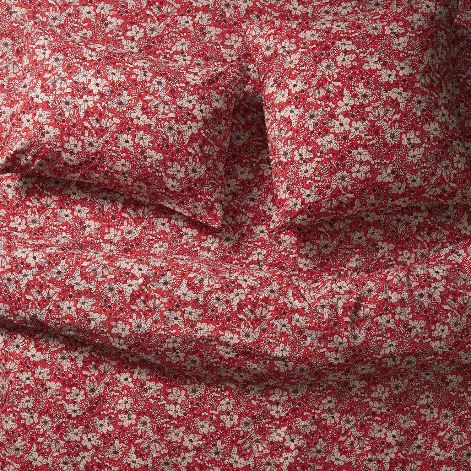 Evette Cotton Sheet - Scarlet Flat Sheet