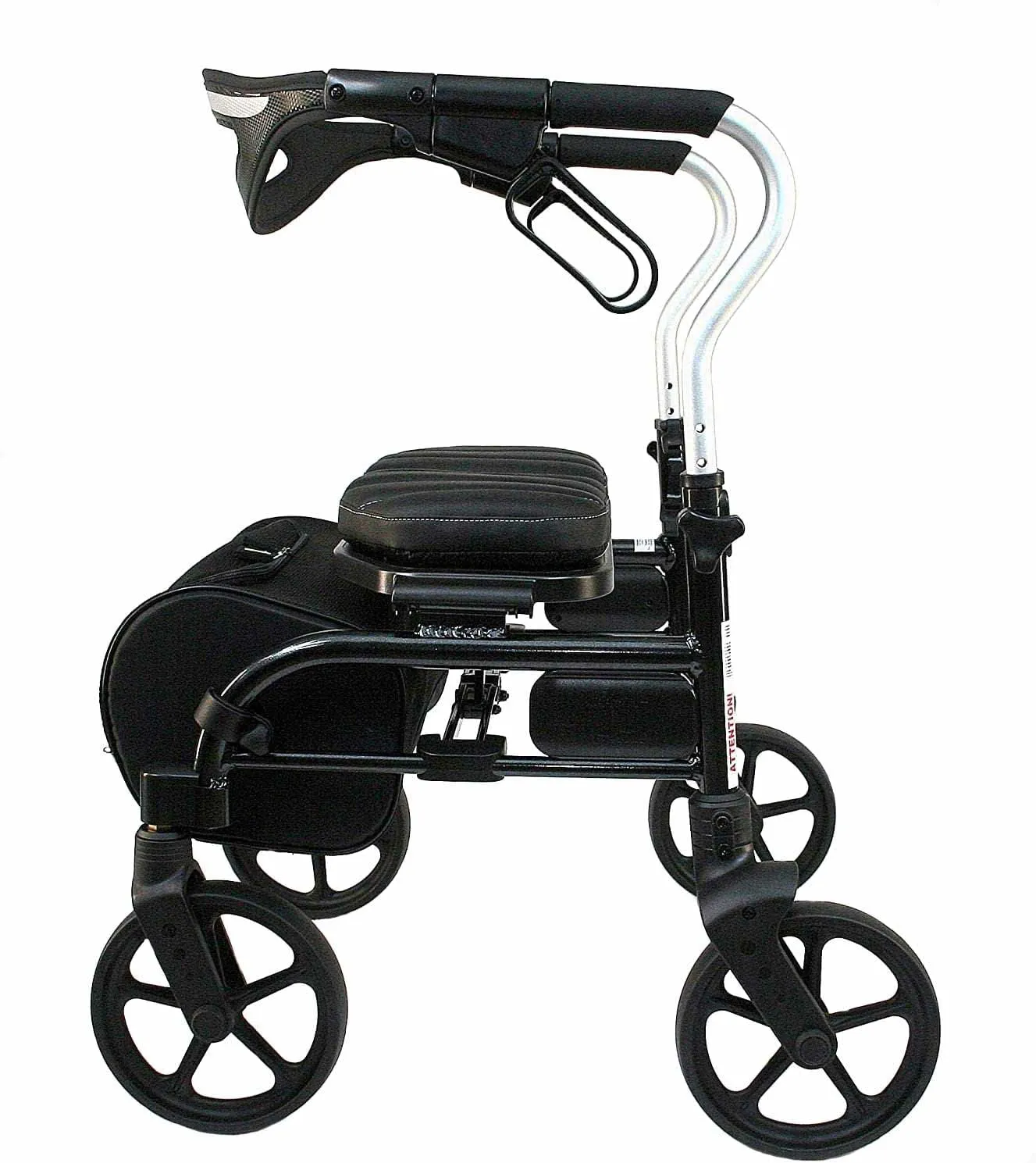 Evolution Trillium Lightweight Walker Rollator with Seat, Wheels, Brakes for Indoor, Outdoor Mobility, Mini Black