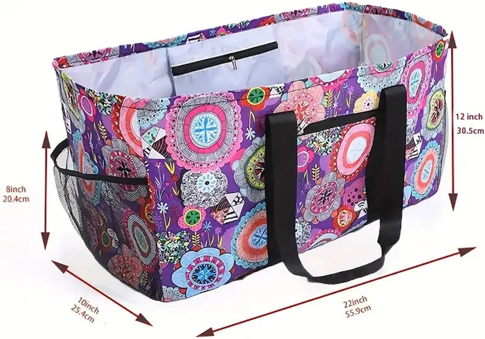 Extra Large Utility Tote - Reusable Shopping Bags, Waterproof Beach Bag, Foldable Storage