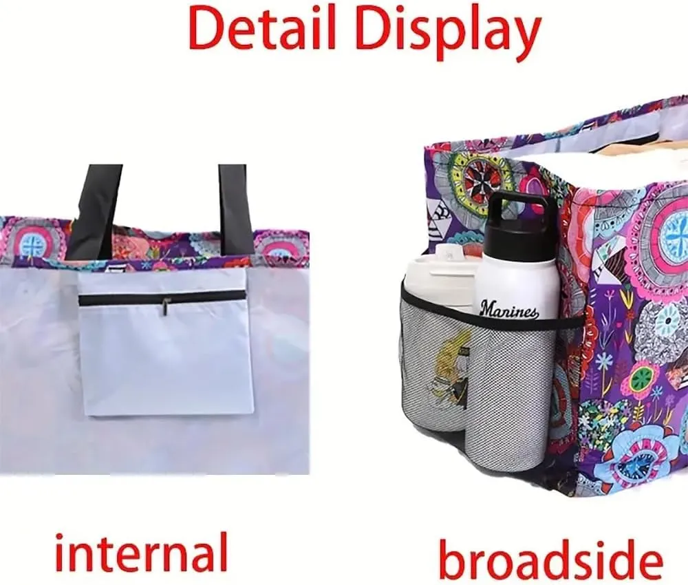 Extra Large Utility Tote - Reusable Shopping Bags, Waterproof Beach Bag, Foldable Storage
