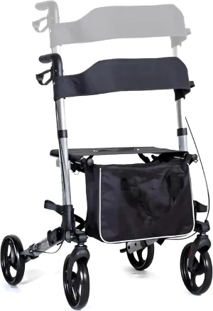 Fenetic Wellbeing Rollator Walkers for Seniors with Seat Lightweight Foldable - All Terrain Rollator for Travel & Storage - Height Adjustable Handles, Easy-Lock Brakes & Storage Bag - Supports 266lb