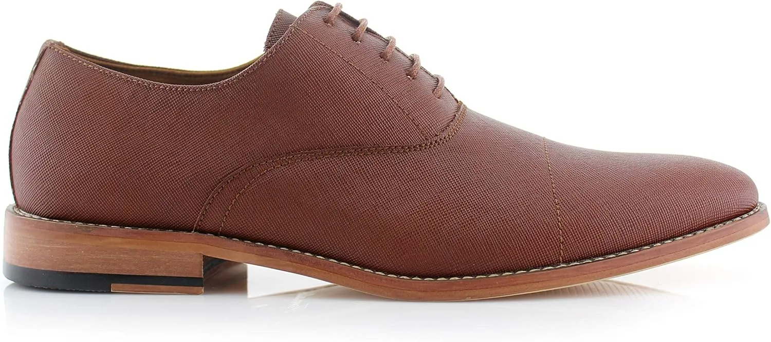 Ferro Aldo Men’s Classic Vegan Leather Lace-Up Oxford Formal Dress Shoes