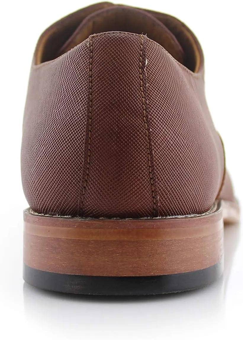 Ferro Aldo Men’s Classic Vegan Leather Lace-Up Oxford Formal Dress Shoes