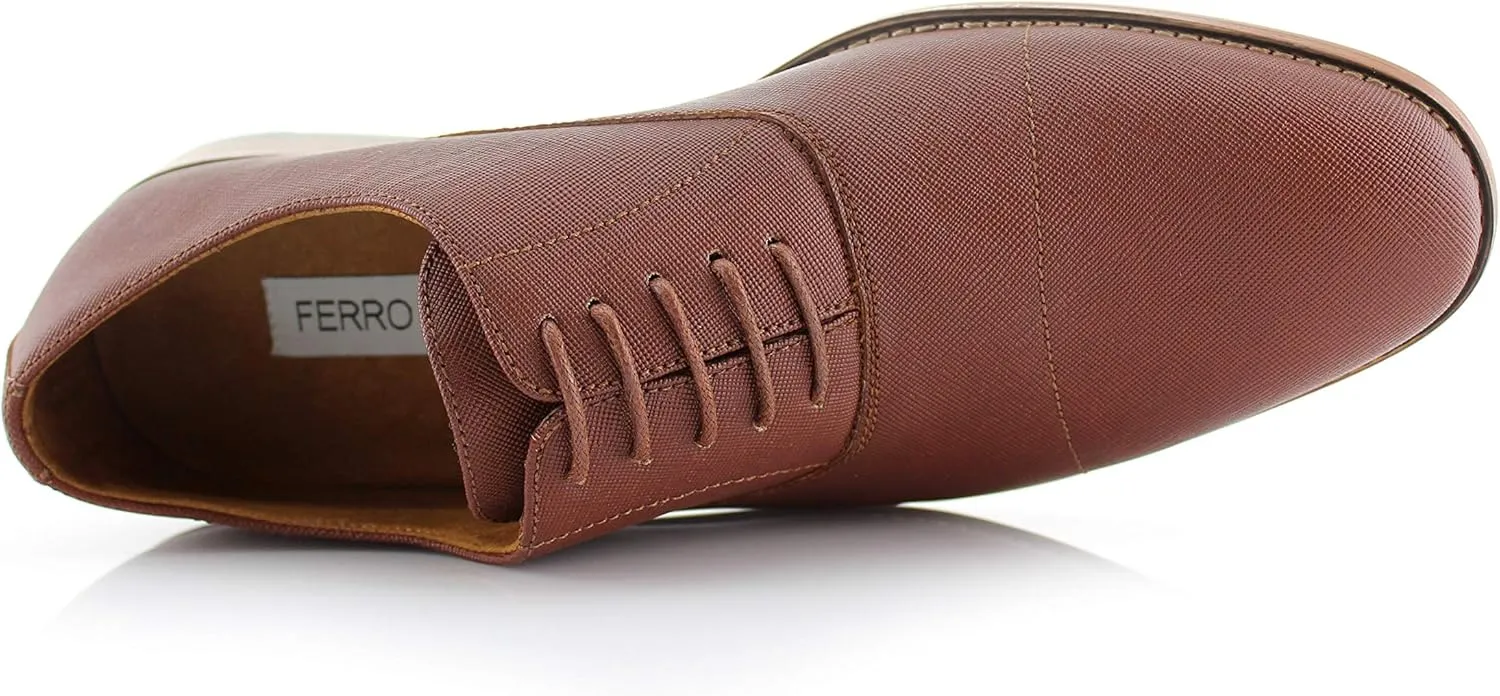Ferro Aldo Men’s Classic Vegan Leather Lace-Up Oxford Formal Dress Shoes