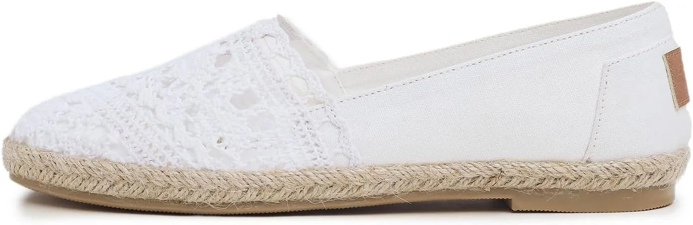 FEVERSOLE Close Toe Espadrilles Women's Comfort Breathable Slip On Flats Shoes
