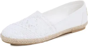 FEVERSOLE Close Toe Espadrilles Women's Comfort Breathable Slip On Flats Shoes