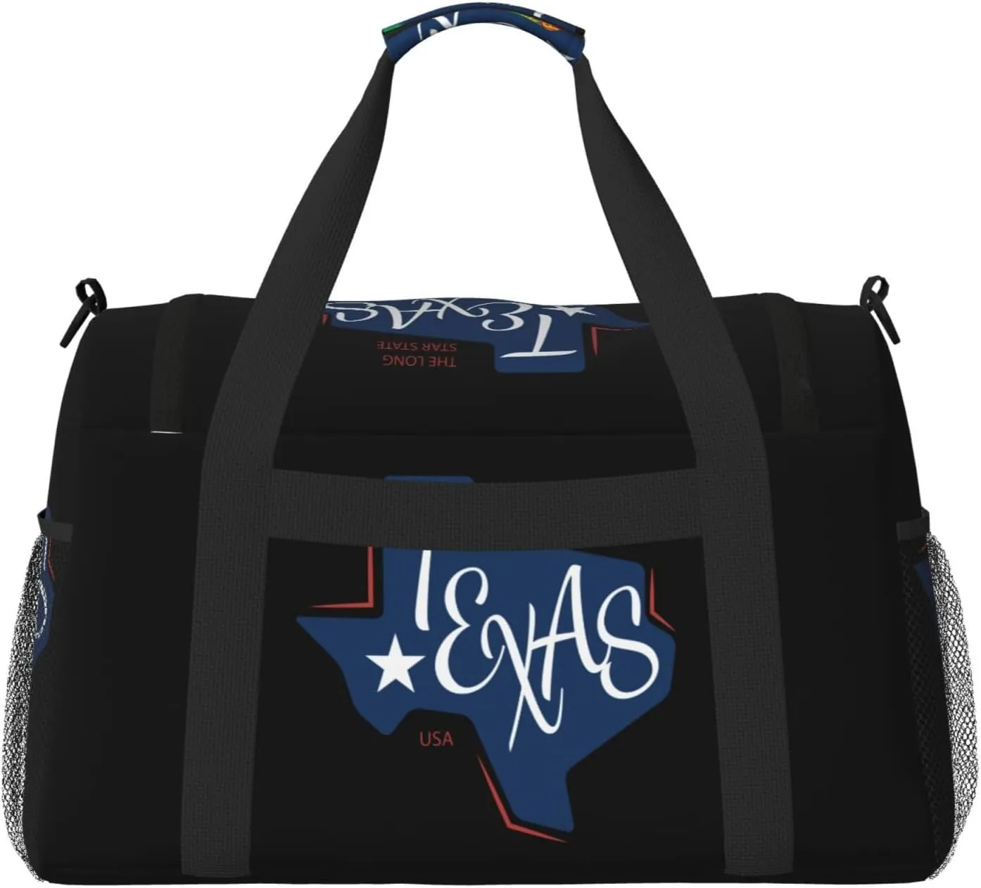 Flat Texas Map Travel Duffel Bag Large Foldable Waterproof Overnight Bag For Beach Swim Bags Pool Sports Gym