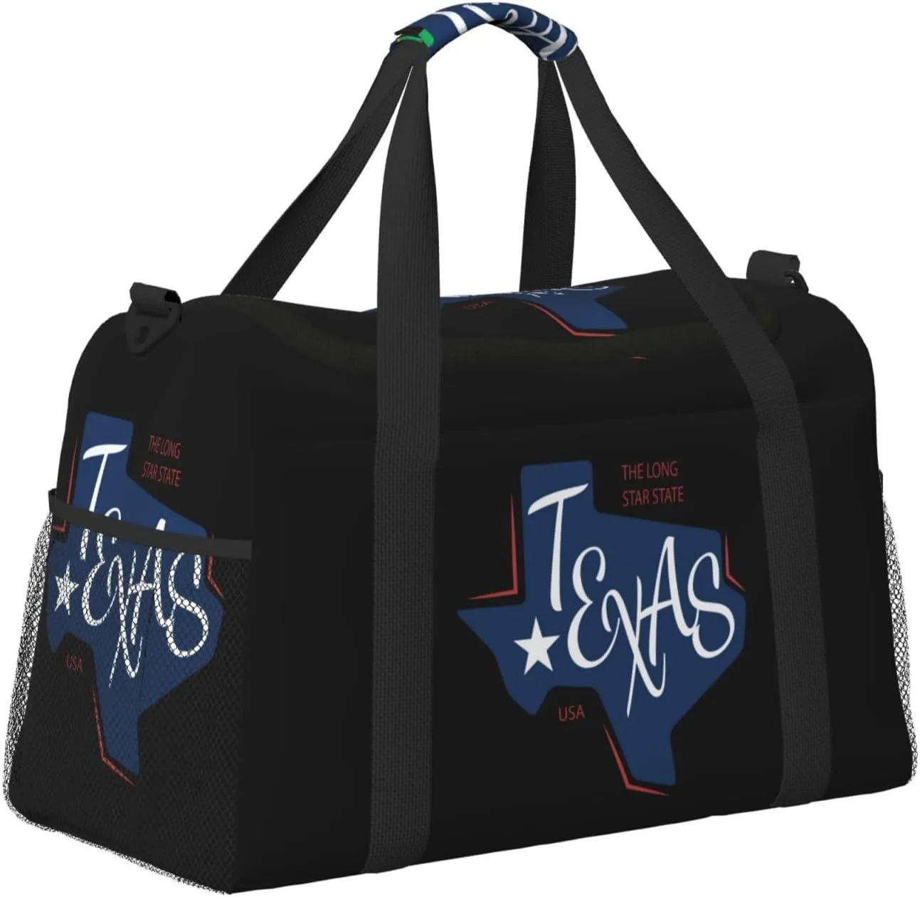 Flat Texas Map Travel Duffel Bag Large Foldable Waterproof Overnight Bag For Beach Swim Bags Pool Sports Gym