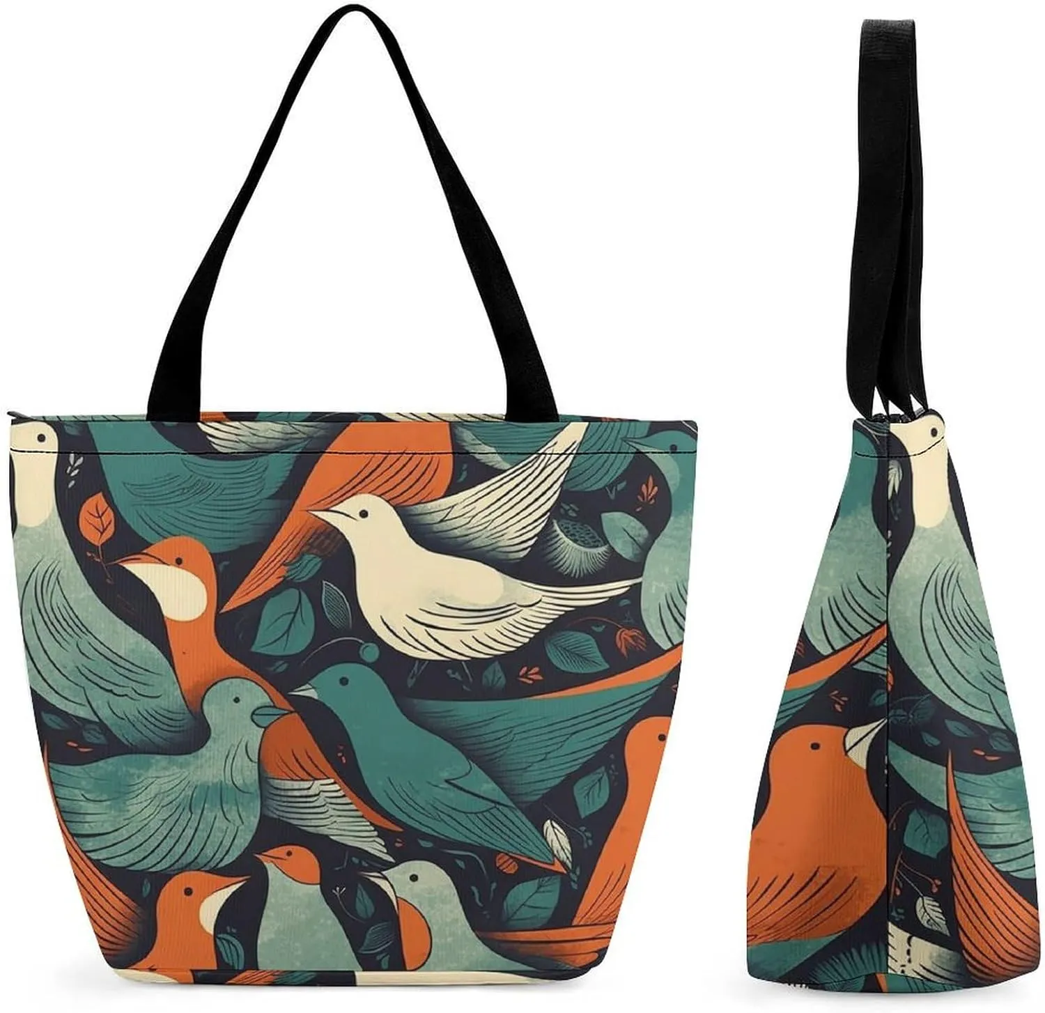 Flock Of Birds Tote Bag for Women,Shoulder Bag with Inner Pocket,Large Capacity Cloth Bags for Work ShoppingTravel Beach Gym
