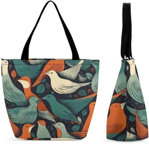 Flock Of Birds Tote Bag for Women,Shoulder Bag with Inner Pocket,Large Capacity Cloth Bags for Work ShoppingTravel Beach Gym