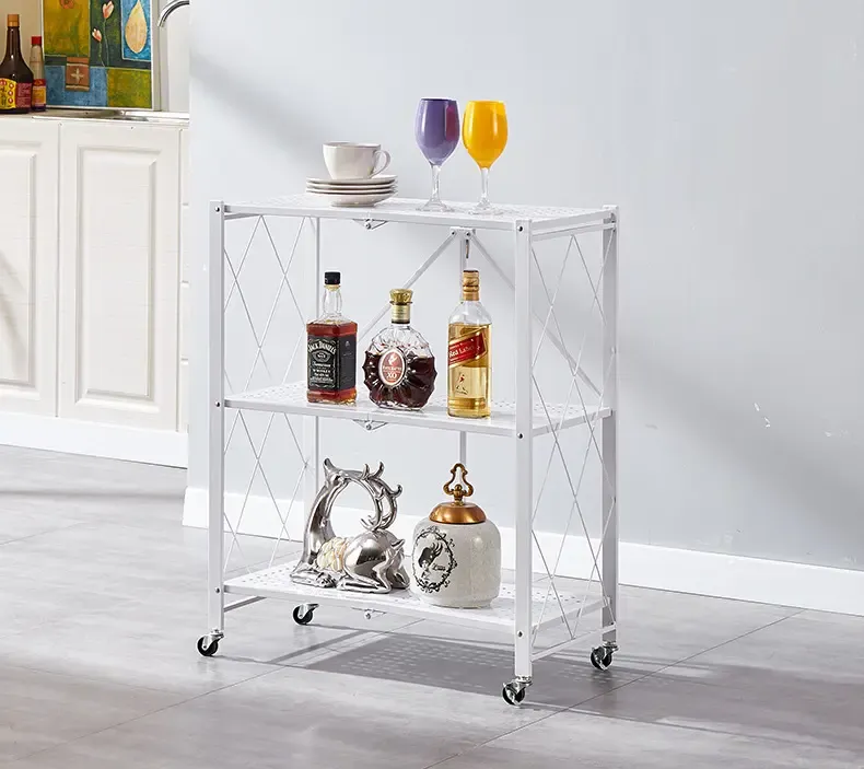 Foldable 3 Tier Storage Shelf (White)