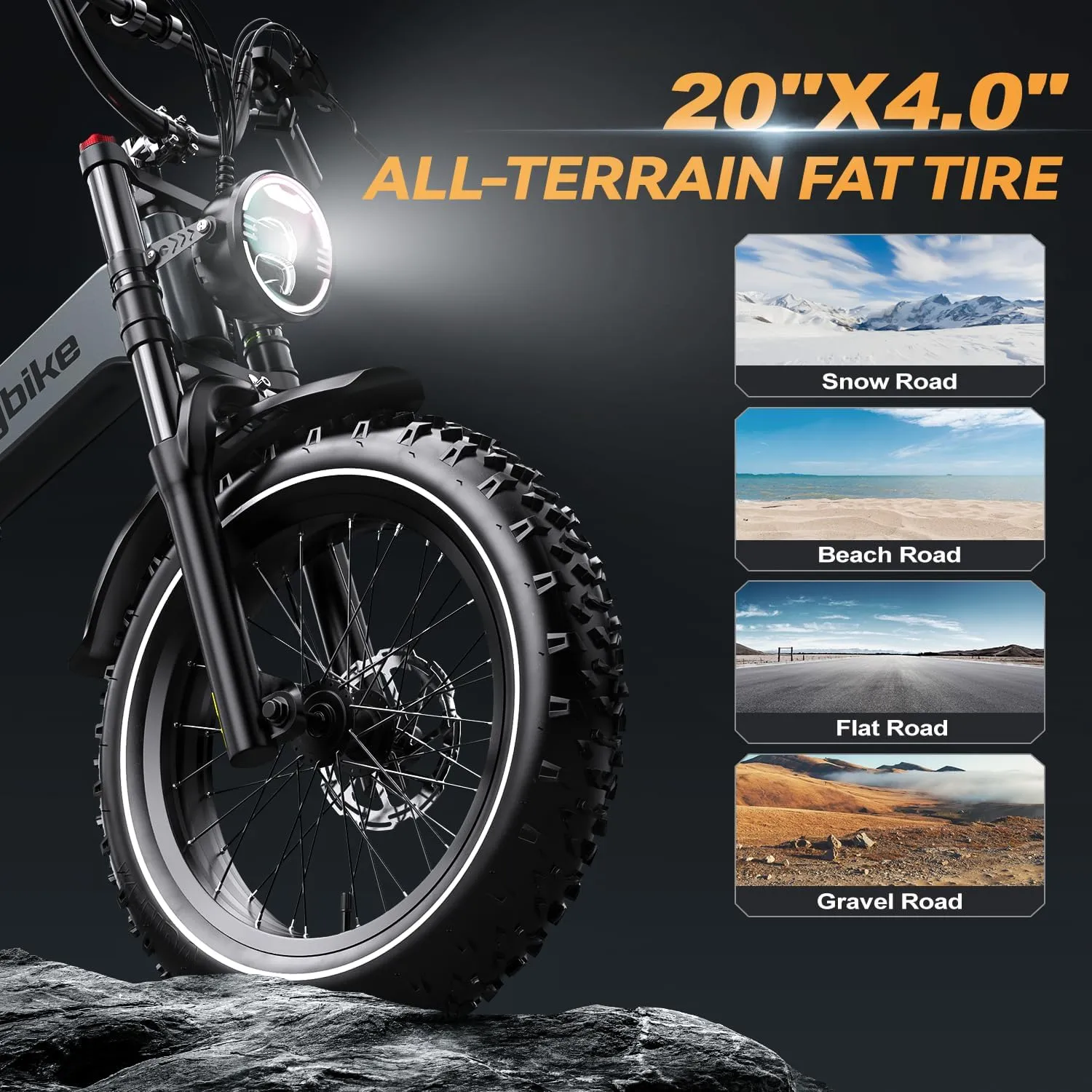 Foldable Electric Bike for Adults, 2000W Peak Motor Ebike, 48V 25AH Removable Battery, 20"x4.0" Fat Tires 35MPH Dirt Bike, 100 Miles Hydraulic Disc Brake Magnesium alloy Frame Folding Mountain Bicycle