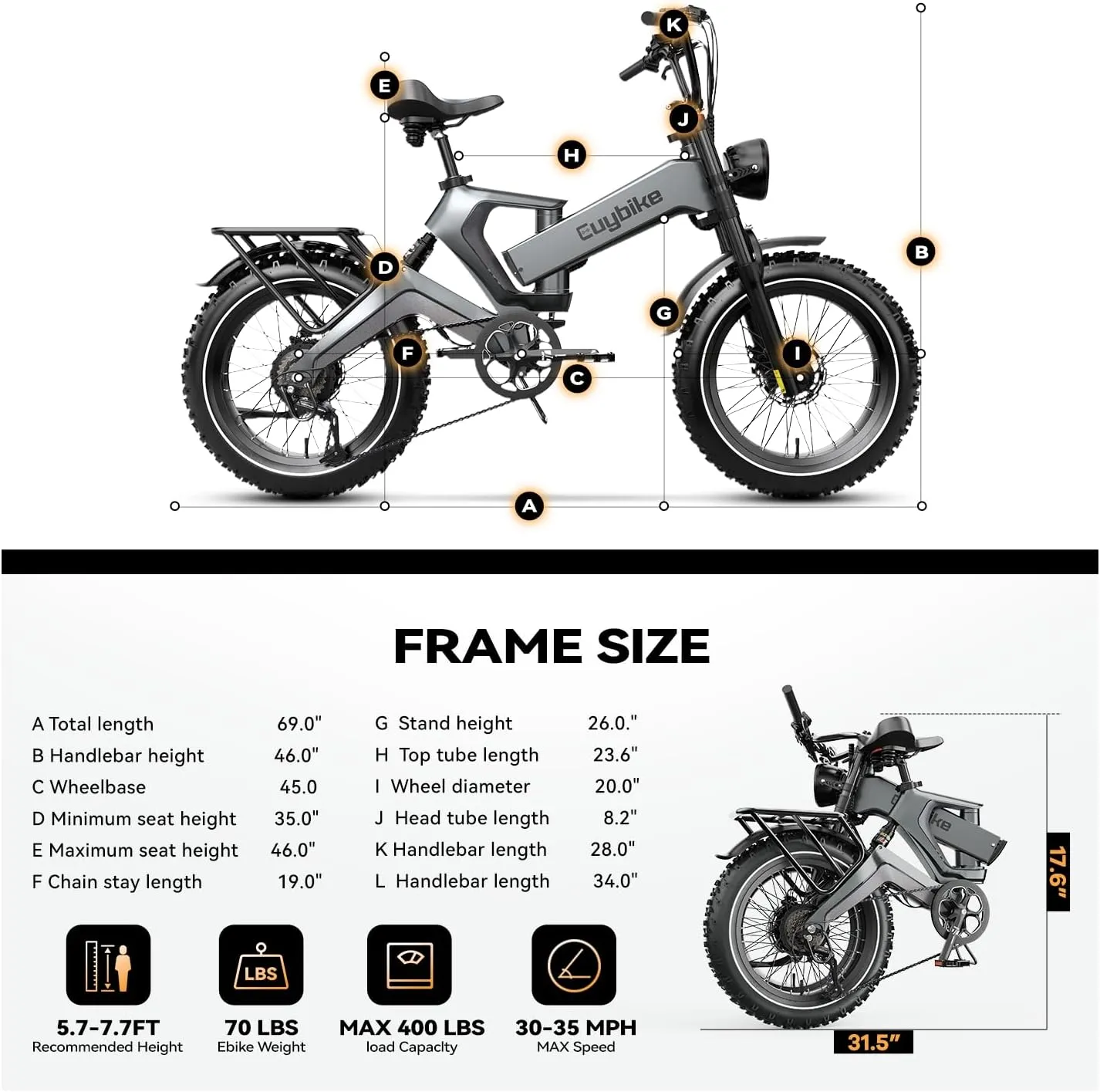 Foldable Electric Bike for Adults, 2000W Peak Motor Ebike, 48V 25AH Removable Battery, 20"x4.0" Fat Tires 35MPH Dirt Bike, 100 Miles Hydraulic Disc Brake Magnesium alloy Frame Folding Mountain Bicycle