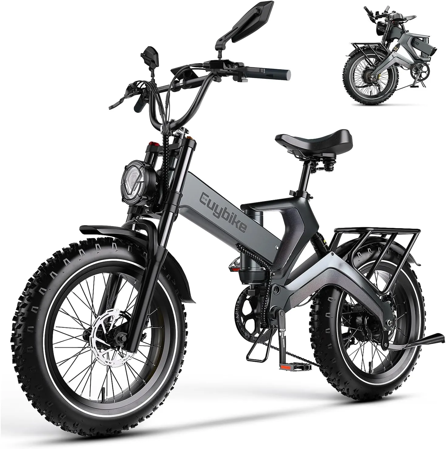 Foldable Electric Bike for Adults, 2000W Peak Motor Ebike, 48V 25AH Removable Battery, 20"x4.0" Fat Tires 35MPH Dirt Bike, 100 Miles Hydraulic Disc Brake Magnesium alloy Frame Folding Mountain Bicycle