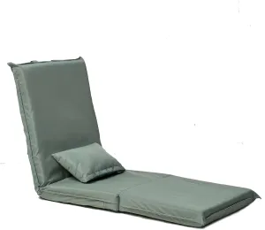 Foldable Portable Chair, Fourteen-Position Adjustable Recliner for Outdoor Travel, Lightweight Design with Carry Bag, Light Green