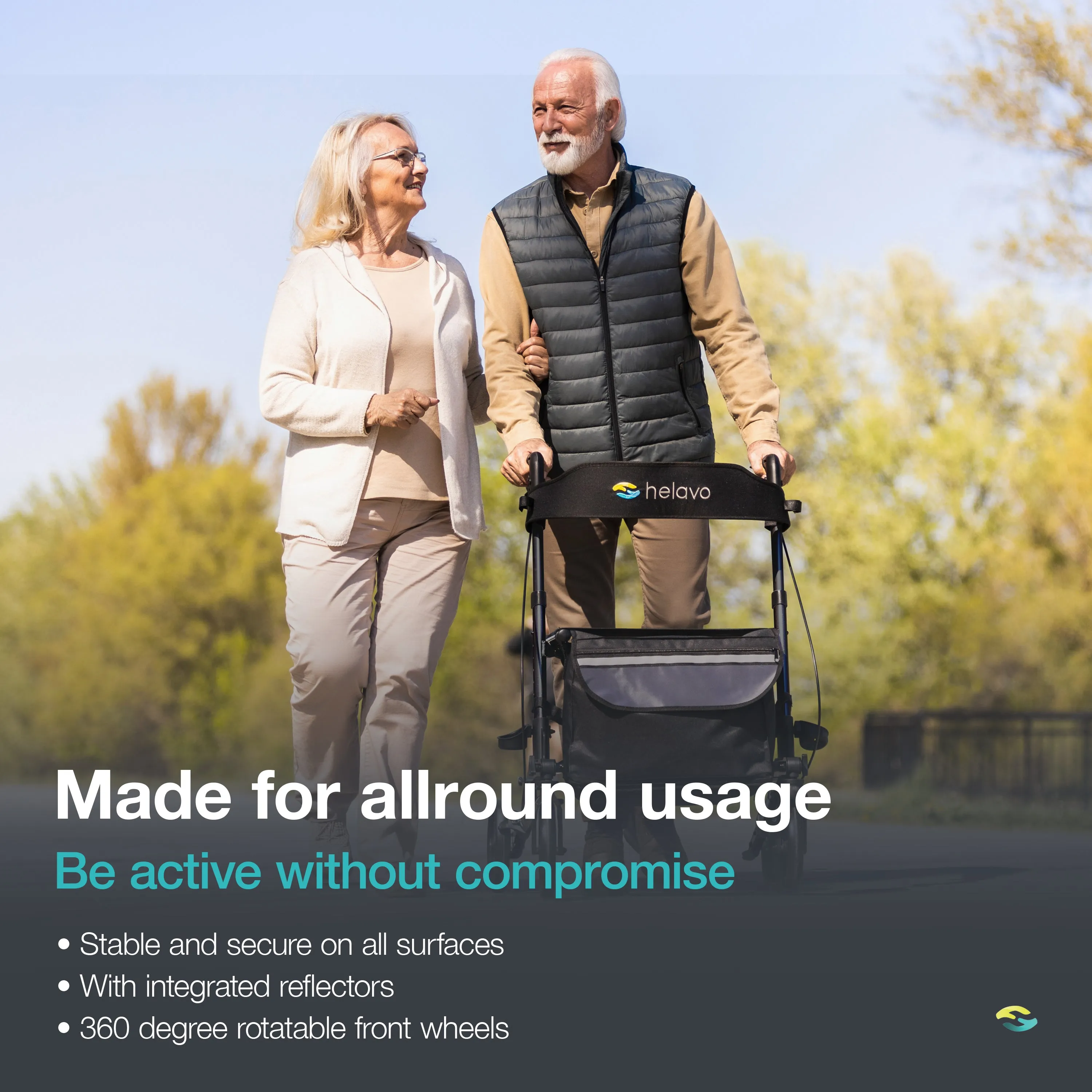 Foldable Premium Rollator - Black - Lightweight Aluminum - Maximum Mobility Indoors And Outdoors.