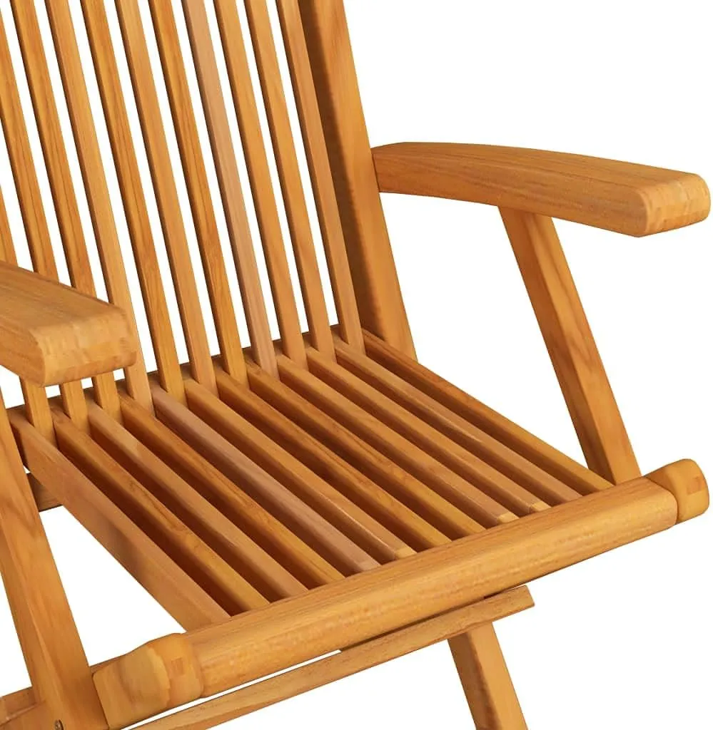 Foldable Teak Wood Patio Chairs Set of 4, Outdoor Furniture with Ergonomic Design, Lightweight Folding Chairs for Garden, Poolside, Camping, and Beach (21.7" x 23.6" x 35")