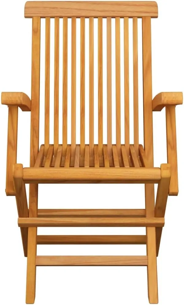 Foldable Teak Wood Patio Chairs Set of 4, Outdoor Furniture with Ergonomic Design, Lightweight Folding Chairs for Garden, Poolside, Camping, and Beach (21.7" x 23.6" x 35")