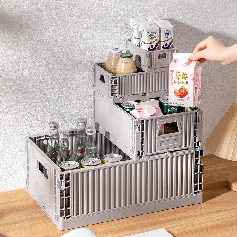Foldable/Collapsible Storage Grey Basket - S