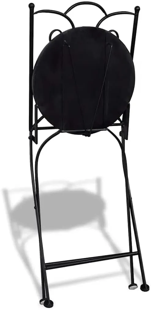 Folding Bistro Chairs 2 Pack Ceramic Terracotta Outdoor Patio Chairs with Powder-Coated Iron Frame, Compact Foldable Design for Garden Balcony Camping Beach