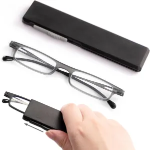 Folding Reading Glasses Foldable Travel Handy Readers with Compact Case for Women Men