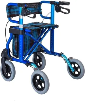 Folding Rollator Rollator Walkers Rollator Walker Mobility Rollators with Seat, Rollator Wheeled Walking Aid Foldable Adjustable Height with Brakes and Carry Bag