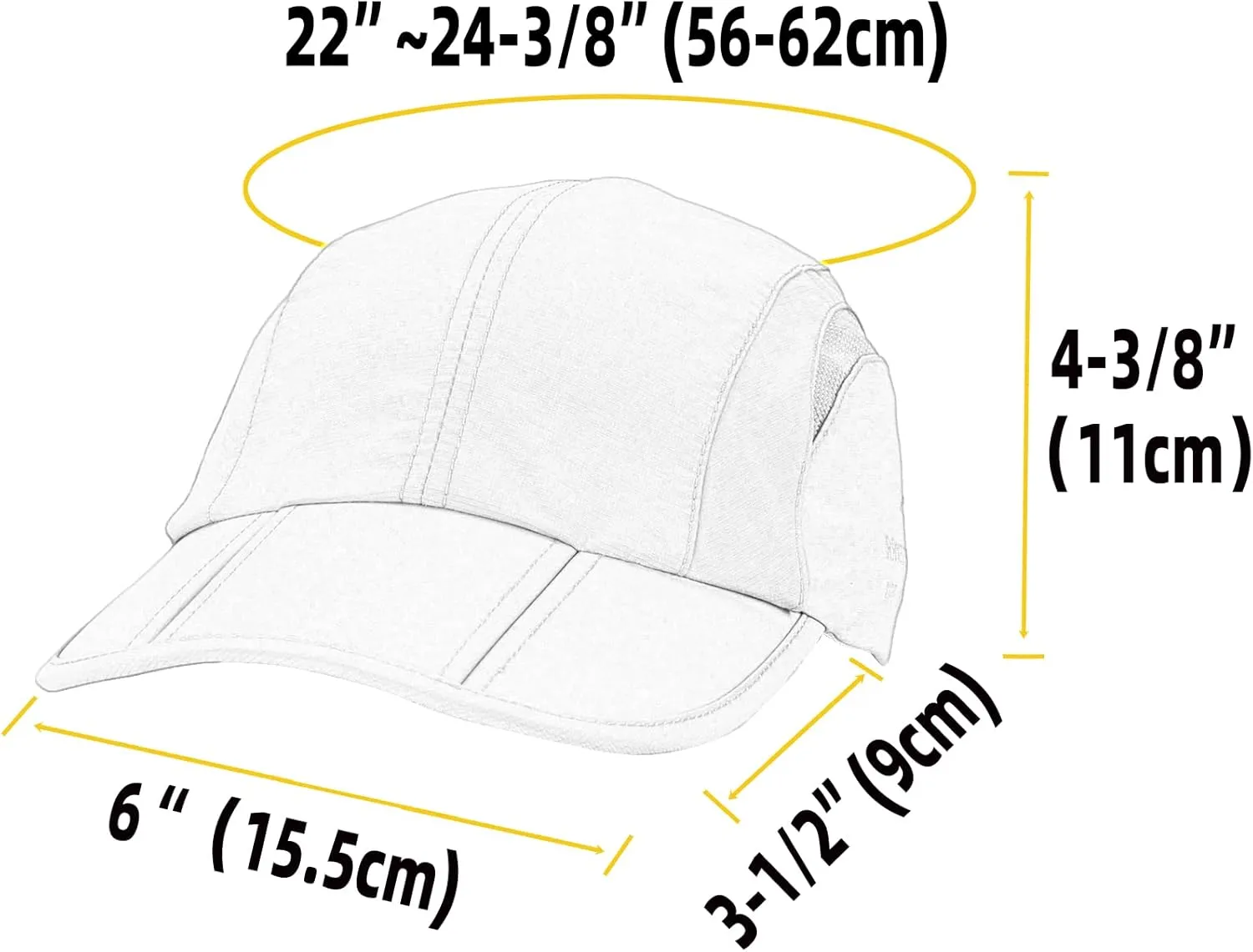 Folding UPF50  Sun Protection Hat, Quick Dry Baseball Cap Portable Adjustable Outdoor Sports Hats for Men, Women