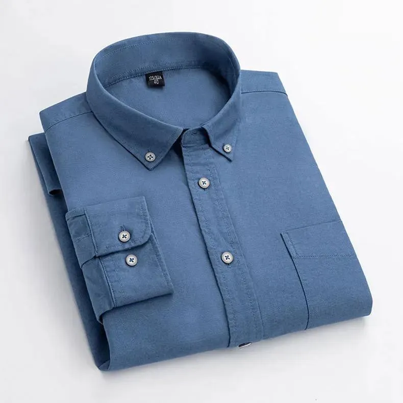 Formal cotton shirt (royal blue)