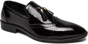 Formal Shoes Dress Oxford for Men Slip On Pointed Toe Vegan Leather Wing tip with Tassel Oxford Shoes Block Heel Resistant Non Slip Low Top Working