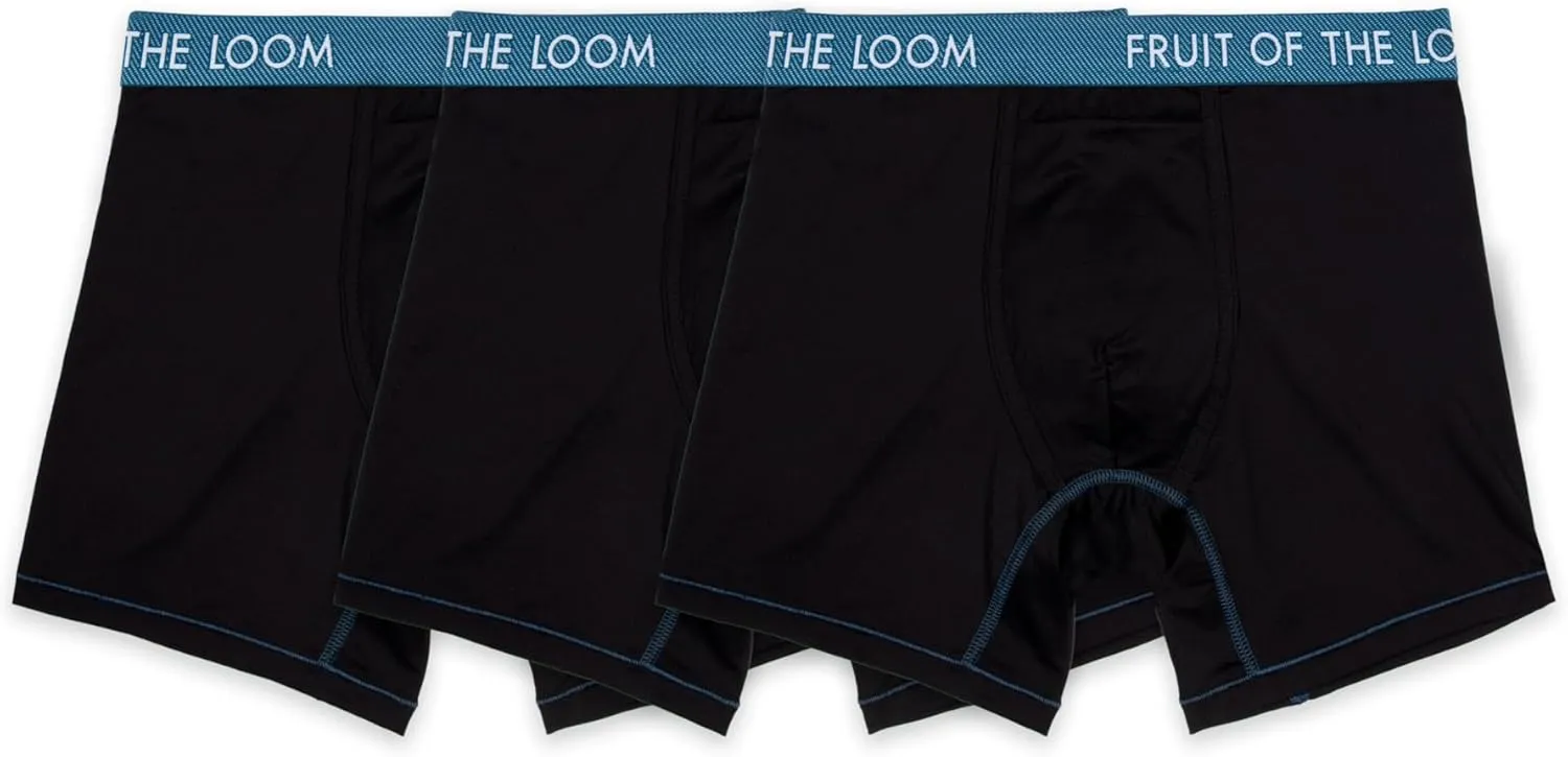 Fruit of the Loom Men's Getaway Boxer Briefs, Lightweight Breathable Fabric, Quick Dry & Odor Control