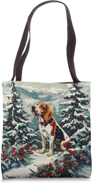 Funny Treeing Walker Coonhound Dog Christmas Tree Merry Xmas Tote Bag