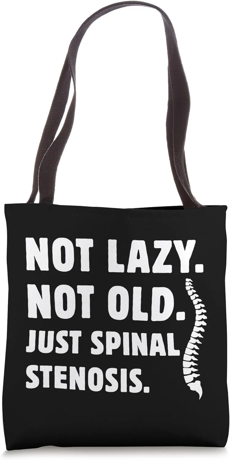 Fusion Spine Support Back Pain Get Well Spinal Stenosis Tote Bag