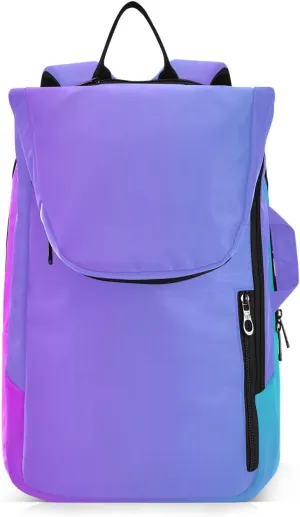 GAIGEO Blue Pink Gradient Pickleball Backpack, Multiple Storage Compartments Pickleball Bags, Foldable Racket Pocket
